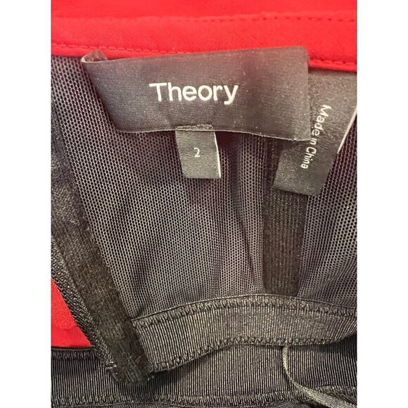 Theory Laureema Off Shoulder Top Red Long Puff Sleeves 2 Holiday Party Resort - Picture 4 of 7